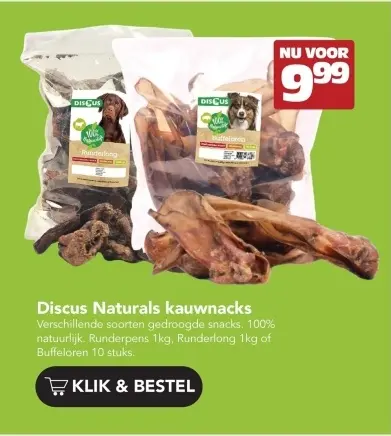 Aanbieding: Discus Naturals kauwnacks