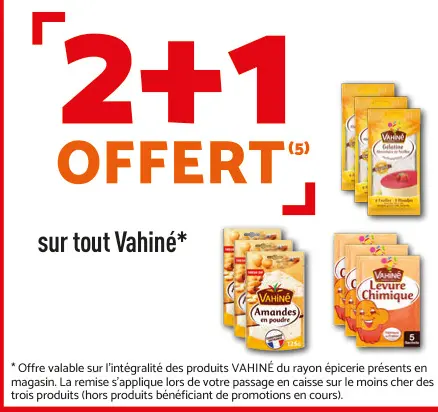 Offre: Gelatine, Amandes en poudre, Levure Chimique