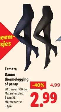 Aanbieding: Dames thermolegging of panty