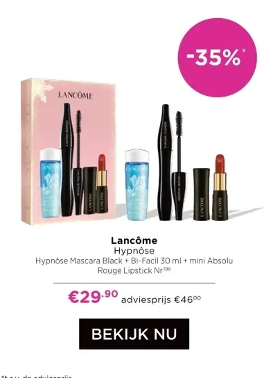 Aanbieding: Hypnôse Mascara Black + Bi-Facil + mini Absolu Rouge lipstick
