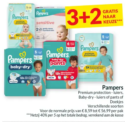 Promotie: Pampers Premium protection - luiers, Baby-dry