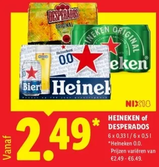 Aanbieding: HEINEKEN of DESPERADOS