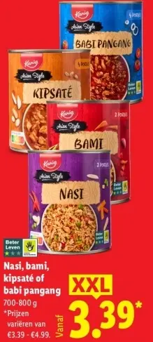 Aanbieding: Nasi, bami, kipsaté of babi pangang