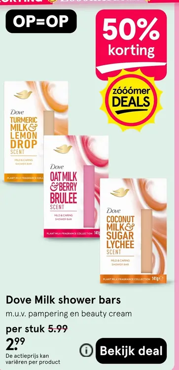 Aanbieding: Dove Milk shower bars