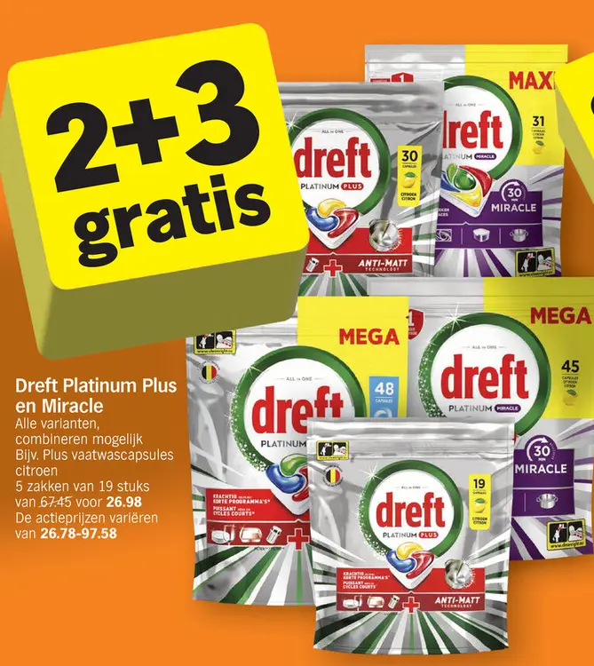 Promotie: Dreft Platinum Plus en Miracle
