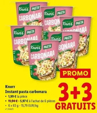 Offre: Instant pasta carbonara