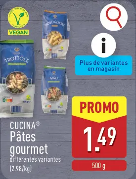 Offre: Pâtes gourmet