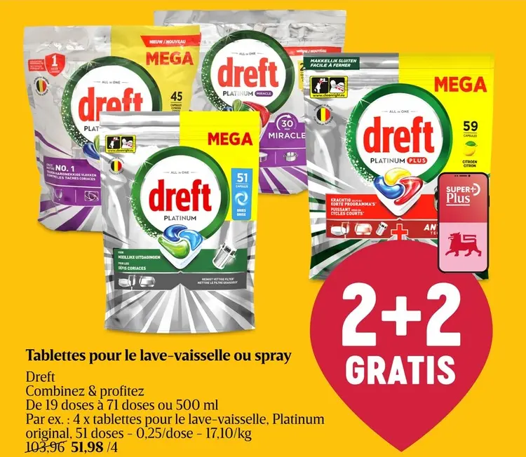 Offre: Tablettes pour le lave-vaisselle ou spray