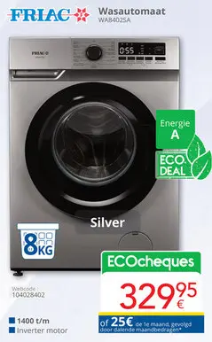 Promotie: Wasautomaat WA8402SA