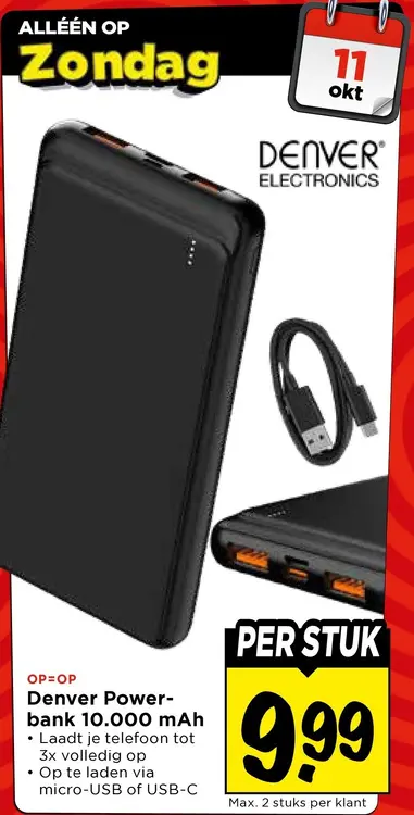 Aanbieding: Powerbank 10.000 mAh