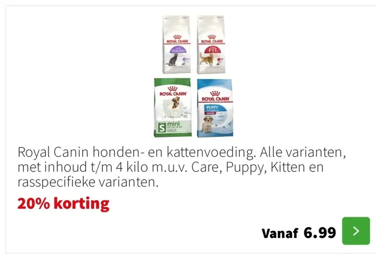 Aanbieding: Royal Canin honden- en kattenvoeding