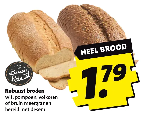 Aanbieding: Bakkers Robuust Robuust broden heel brood