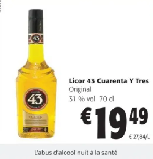 Offre: Licor 43 Cuarenta Y Tres