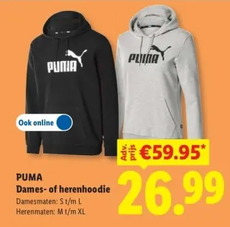 Aanbieding: Dames- of herenhoodie