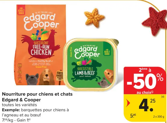Offre: Nourriture pour chiens et chats Edgard & Coop