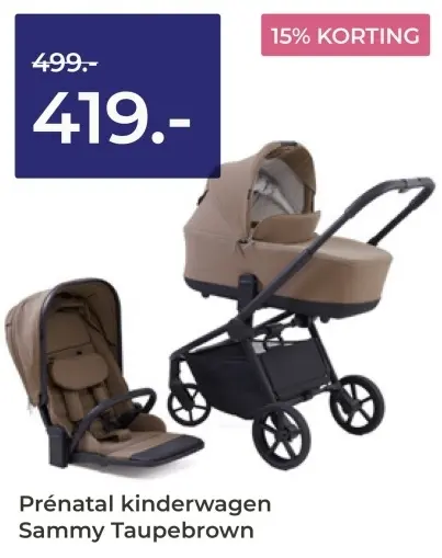 Aanbieding: kinderwagen Sammy Taupebrown