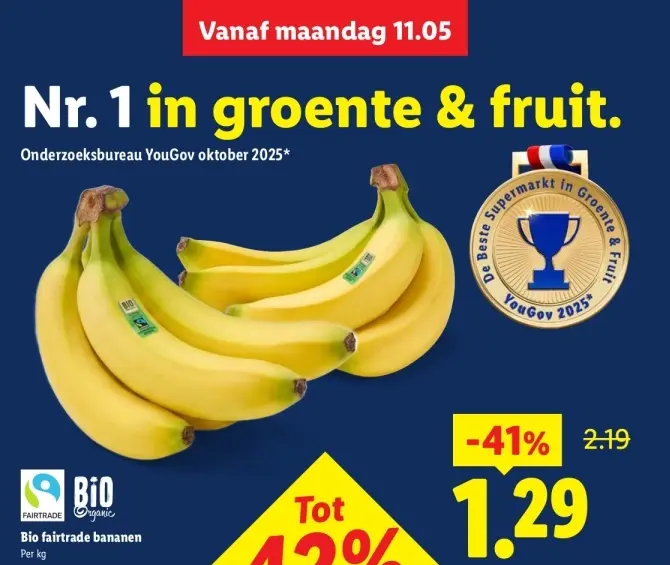 Aanbieding: Bio fairtrade bananen