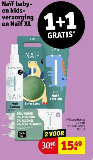 Promotie: Baby- en kids-verzorging en Naïf XL