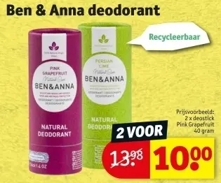 Aanbieding: Ben & Anna deodorant