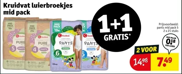 Aanbieding: Kruidvat luierbroekjes mid pack