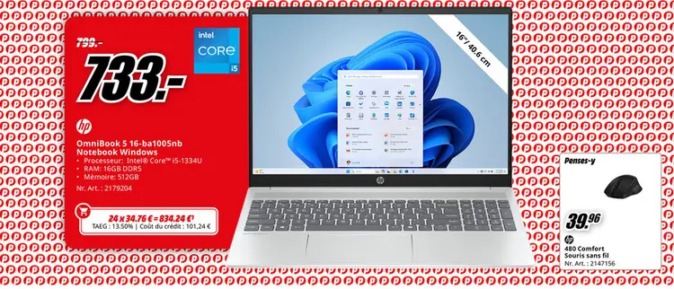 Offre: OmniBook 5 16-ba1005nb Notebook Windows