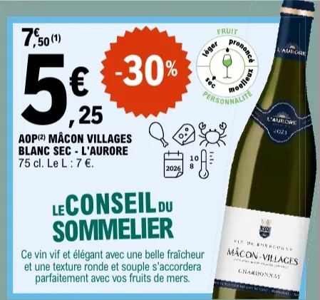 Promotie: Mâcon villages blanc sec