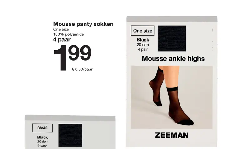 Aanbieding: Mousse panty sokken / Mousse ankle highs