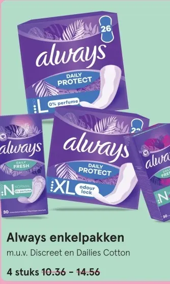 Aanbieding: Always enkelpakken