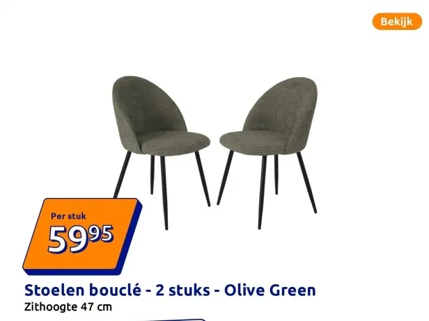 Aanbieding: Stoelen bouclé