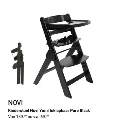 Aanbieding: Kinderstoel Novi Yumi Inklapbaar Pure Black