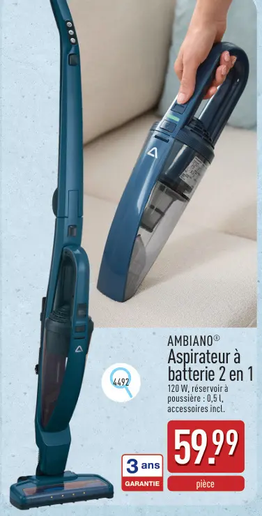Offre: Aspirateur à batterie 2 en 1