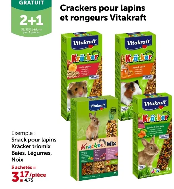 Offre: Crackers pour lapins et rongeurs