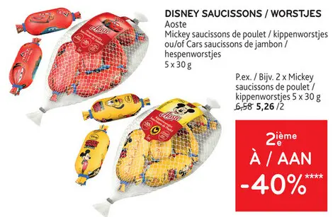 Offre: Disney saucissons / worstjes