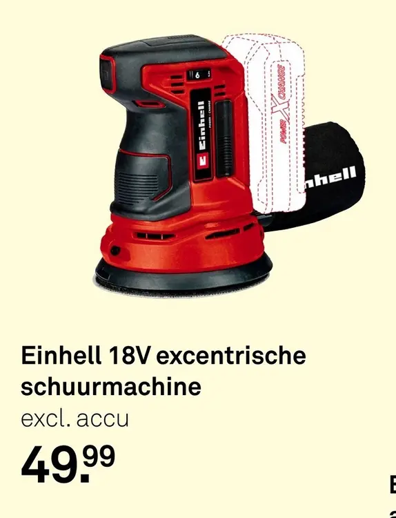 Aanbieding: Einhell 18V excentrische schuurmachine