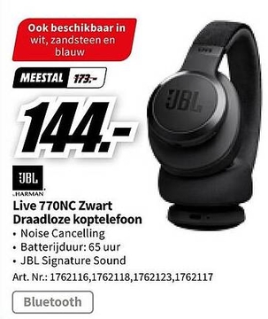 Aanbieding: JBL Live 770NC Zwart Draadloze koptelefoon