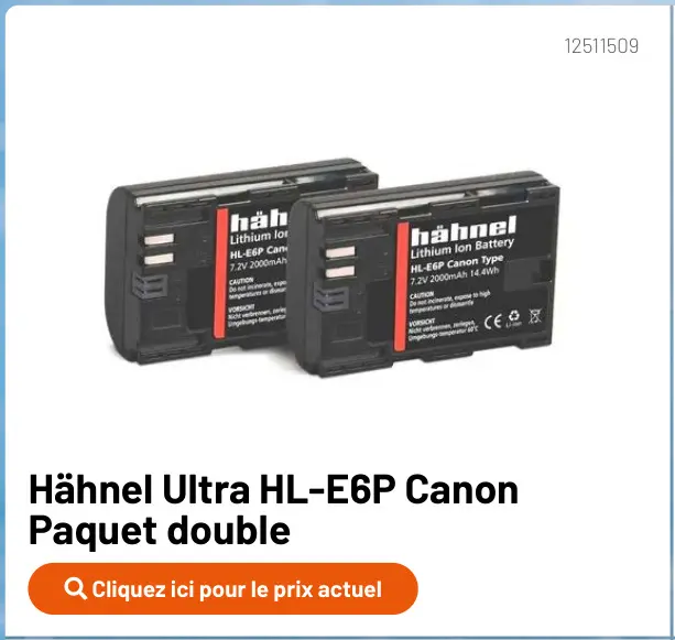 Offre: Hähnel Ultra HL-E6P Canon Paquet double