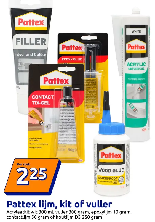 Aanbieding: Pattex lijm, kit of vuller