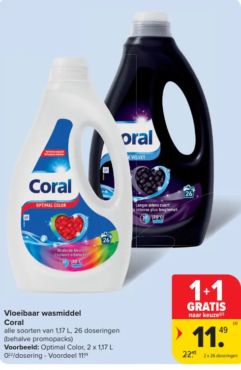Promotie: Vloeibaar wasmiddel Coral