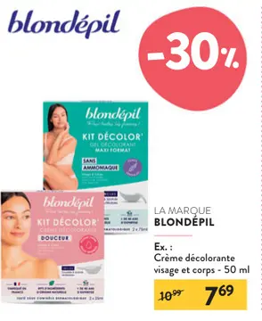 Offre: Crème décolorante visage et corps