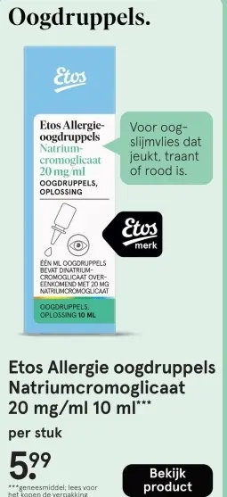 Aanbieding: Allergie oogdruppels Natriumcromoglicaat