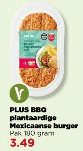 Aanbieding: PLUS BBQ plantaardige Mexicaanse burger