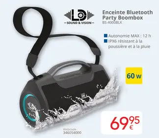 Offre: Enceinte Bluetooth Party Boombox