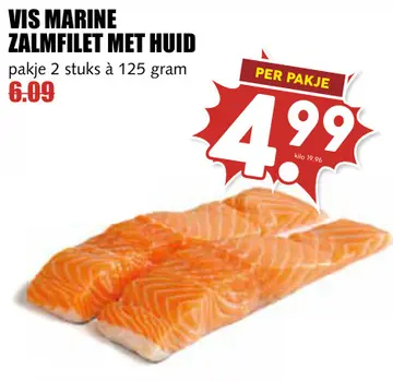 Aanbieding: Vis marine zalmfilet met huid