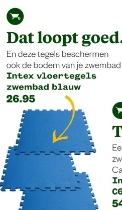 Aanbieding: Intex vloertegels zwembad blauw