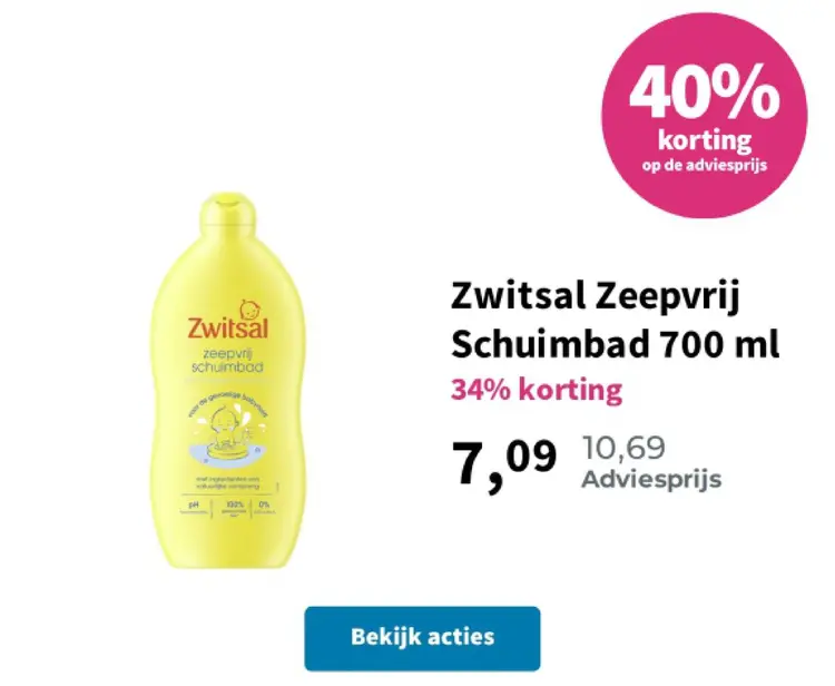 Aanbieding: Zwitsal Zeepvrij Schuimbad