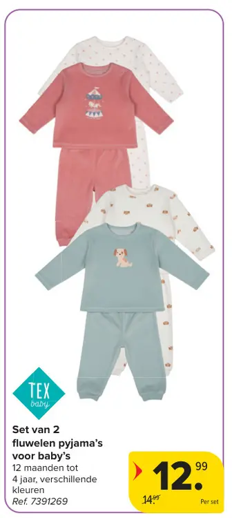 Promotie: Fluwelen pyjama's voor baby's
