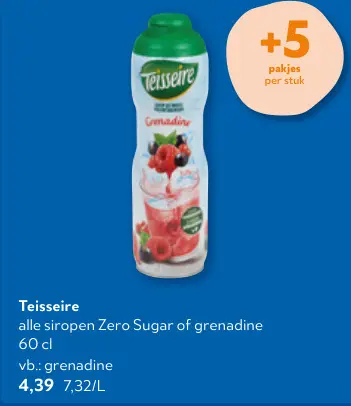 Promotie: Alle siropen Zero Sugar of grenadine