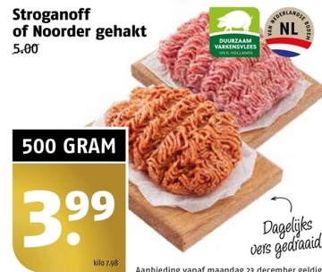 Aanbieding: Stroganoff of Noorder gehakt