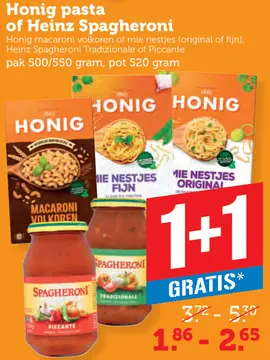 Aanbieding: Honig pasta of Heinz Spagheroni