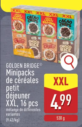 Offre: Minipacks de céréales petit déjeuner